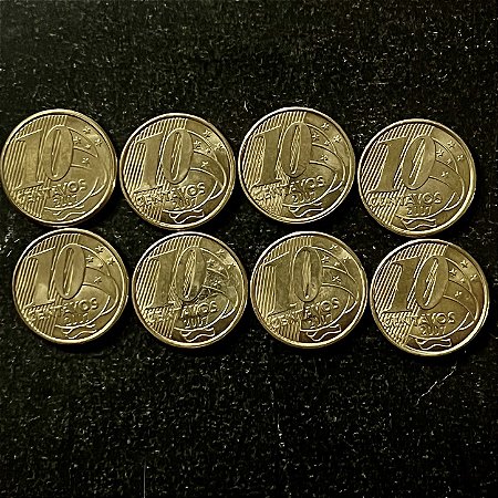 08 Moedas do Brasil - 10 Centavos - 2007 - FC - Aço com Latão - ref.3221