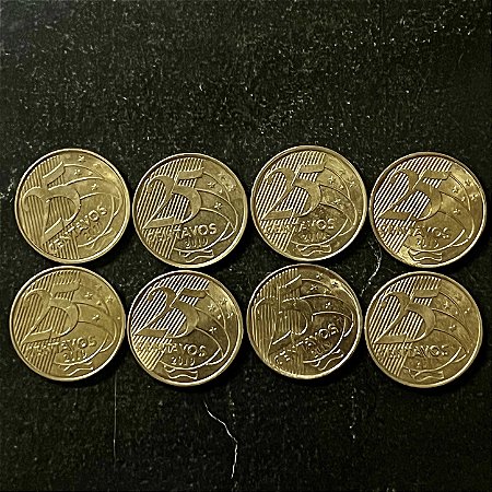 08 Moedas do Brasil - 25 Centavos - 2019 - FC - Aço com Latão - ref.3223