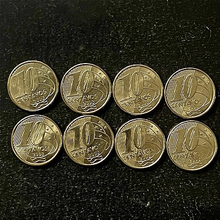 08 Moedas do Brasil - 10 Centavos - 2008 - FC - Aço com Latão - ref.3226