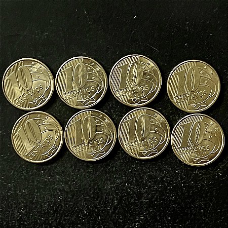 08 Moedas do Brasil - 10 Centavos - 2007 - FC - Aço com Latão - ref.3245