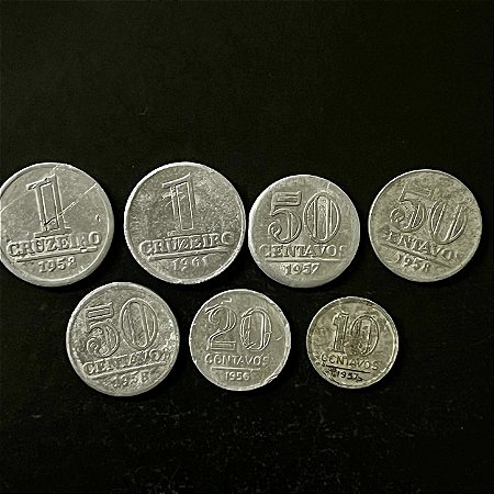 07 Moedas do Brasil - Aluminio - Mbc - ref.3298