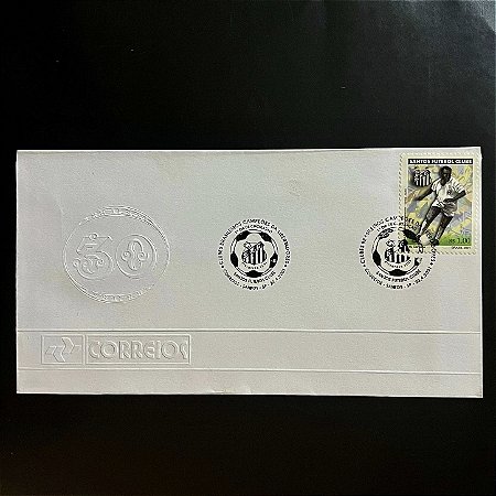 Envelope Comemorativo com Carimbo e Selo - Campeões da Libertadores - Santos - 2001 - EPD132 - ref.3291