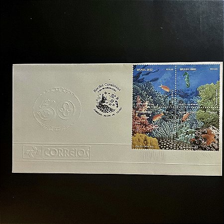 Envelope Comemorativo com Carimbo e Selo - Ecossistemas de Recifes Coralineos - 2002 - EPD172 - ref.3298