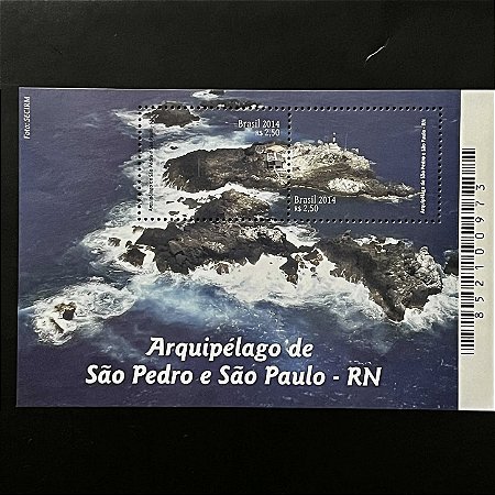 Bloco de Selos do Brasil - Arquipelago de Sçao Pedro e São Paulo - RN - 2014 - Mint - ref.3352
