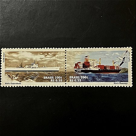 Série de Selos do Brasil - Marinha Mercante de Ontem e de Hoje - 2001 - Mint - ref.3357