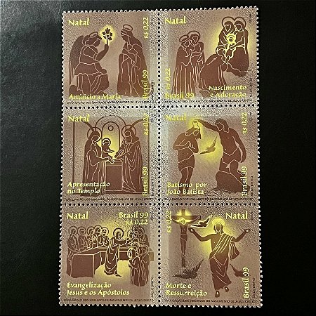 Série de Selos do Brasil - Natal 99 - 2000 Anos do Nascimento de Jesus Cristo - 1999 - Mint - ref.3364