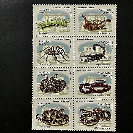 Série de Selos do Brasil - Centenário do Instituto Butantan - 2001 - Mint - ref.3366
