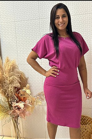 Vestido Elegante Tubinho Brilhante de Festa