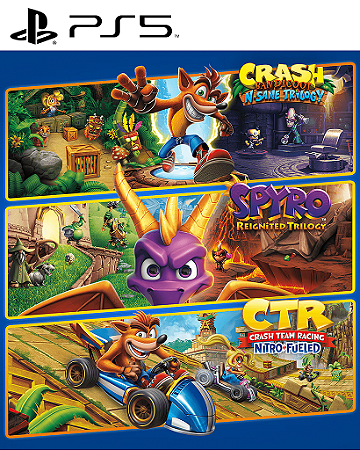 Crash Bandicoot™ N. Sane Trilogy + CTR Nitro-Fueled + Spyro PS5 Mídia Digital