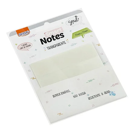 SMART NOTES TRANSPARENTE 76x76mm - BRW