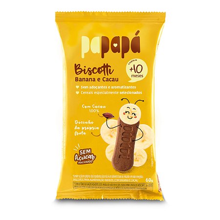 Biscotti Papapá de Banana e Cacau - 60g