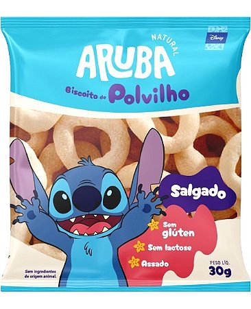 BISCOITO DE POLVILHO SALGADO SEM GLÚTEN KIDS STITCH 30G ARUBA
