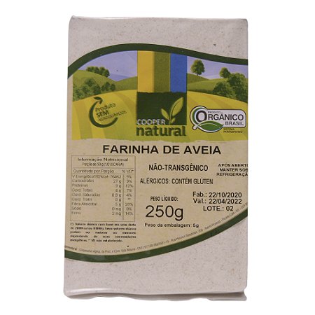 Farinha de Aveia Orgânico 250gr- Contém glúten
