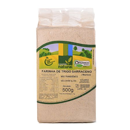 Farinha de Trigo Sarraceno Orgânico (Mourisco) 500gr - Sem glúten