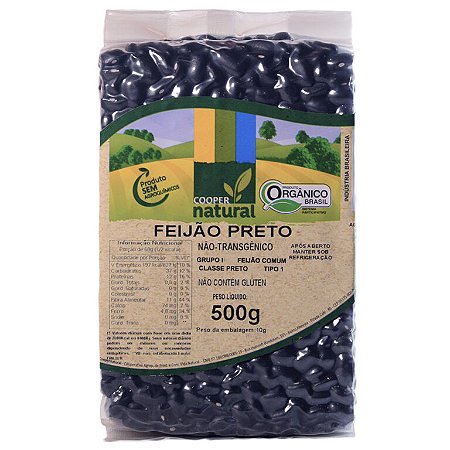 Feijão Preto Orgânico 500gr   - Sem glúten
