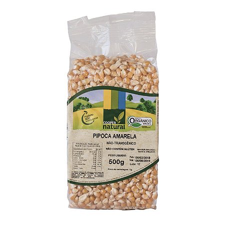 Milho de Pipoca Amarela Orgânico 500gr