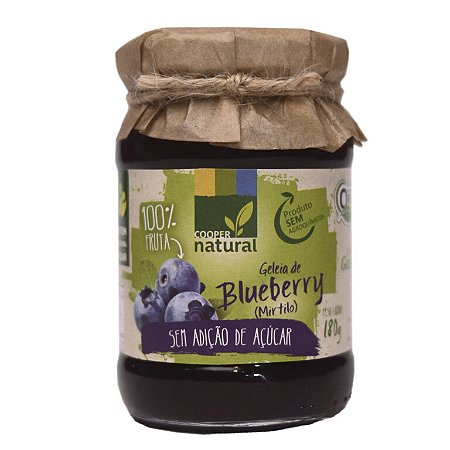Geleia de Mirtilo Orgânica 180gr (blueberry) Sem adição de açúcar
