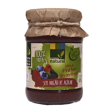 Geleia de Frutas Vermelhas Orgânica  180gr  Sem adição de açúcar