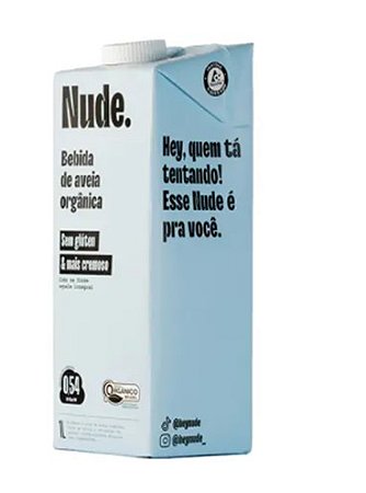 Nude Cremoso Bebida de Aveia Orgânica 1l leite sem lactose