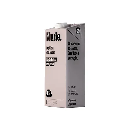 Nude Barista Bebida de Aveia Orgânica 1l leite sem lactose