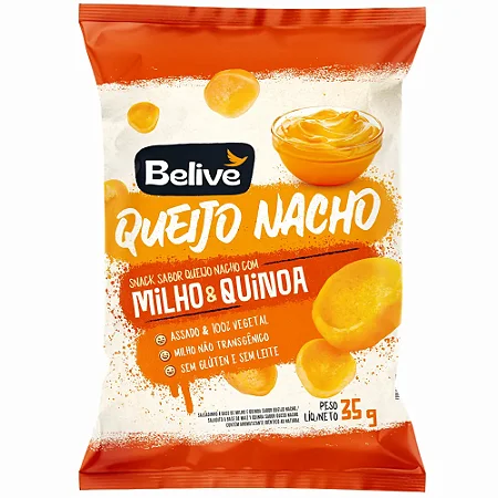 Salgadinho de Milho sabor Queijo Nacho Sem Glúten Sem Leite Belive 35g