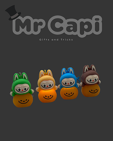 Chaveiro Labubu Abóbora LED