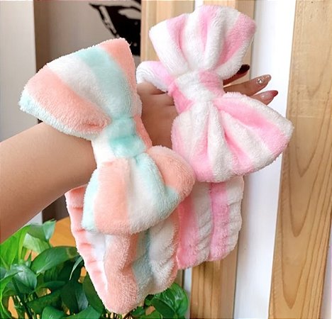 Faixas para Cabelo com Laço para Maquiagem e Skin Care