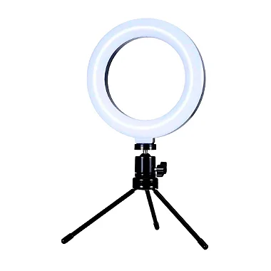 RING LIGHT DE MESA 16CM COM CONTROLHE E TRIPÉ