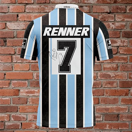 Camiseta Autografa Paulo Nunes Grêmio 1995 Retrô Clássica