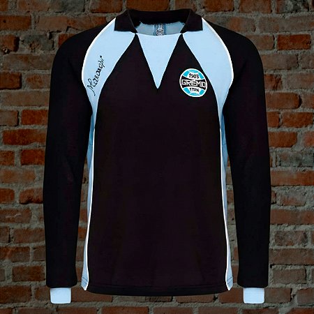 Camisa de Goleiro Autografada Mazarópi 1983 Mundial Grêmio Retrô Assinatura Frontal