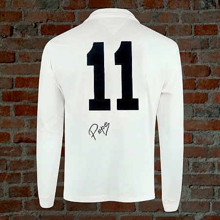 Camiseta Autografada Pepe 1962-63 Santos Bicampeão do Mundo Longa