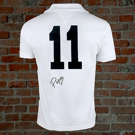 Camiseta Autografada Pepe 1962-63 Santos Bicampeão do Mundo Curta