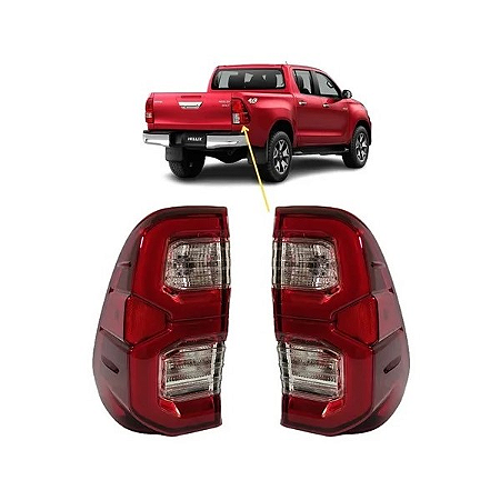 Lanterna Traseira Toyota Hilux 21/23 com LED e Neblina