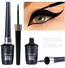 Delineador Preto Líquido Vivai - Traço Preciso e Longa Duração