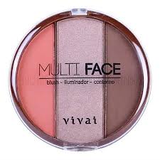 Paleta Trio Vivai | Iluminador + Blush + Contorno – Make Completa
