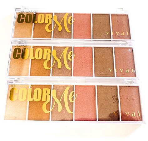 Paleta Blush, Contorno e Iluminador Vivai - Color Me