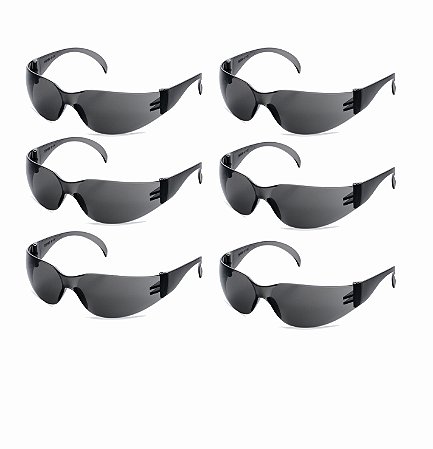 Kit com 6 Óculos de Proteção Cinza  – Steelflex C.A 39860