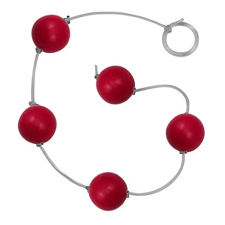 Bolinha Tailandesa M Vermelha Em Acrílico Com Corda Em Silicone Êxtase