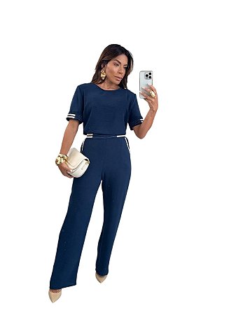 Conjunto Duna gola U - Azul Marinho