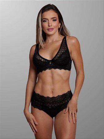 Conjunto Na Renda Sem Bojo e com Aro