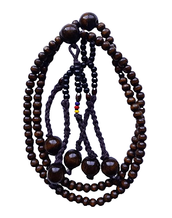 Juzu (rosário Budista) De Madeira Masculino - cor café