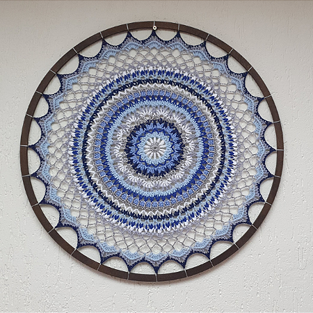 Mandala Renascimento 48 cm (Crochê) Azul