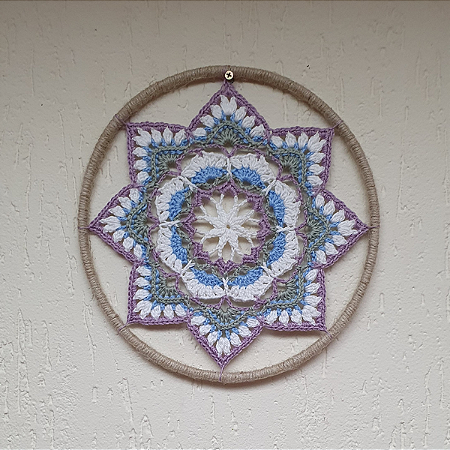 Mandala Acolher 27 cm (Crochê) Cru