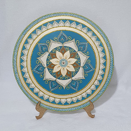 Mandala Flor Dourada 35 cm Pontiilhismo
