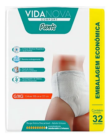 Fralda Vida Nova Pants Hiper G/Eg 32 Unidades