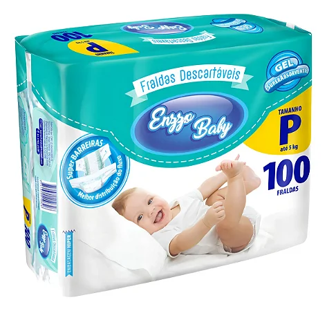 Fralda Infantil Enzzo Baby P Pcte 100 Unid
