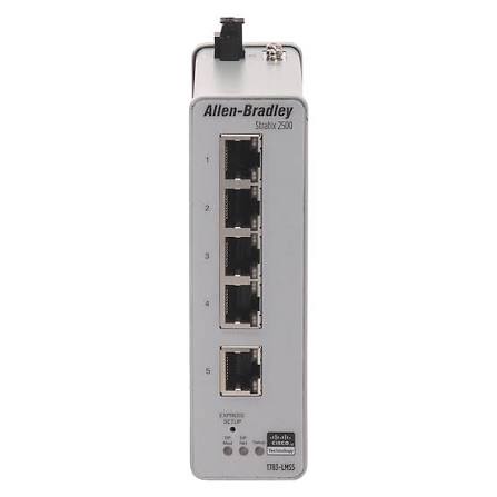 Allen Bradley | Switch Levemente Gerenciável Stratix 2500, 5 portas Cobre 10/100. 1783-LMS5T