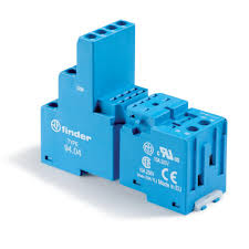94.04.7 | Finder | Base para Relé 55.34 4 Polos Trilho DIN Azul