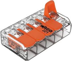 221-615 | WAGO | Conector de Emenda com Alavanca 5 Condutores 6mm² 450V/41A