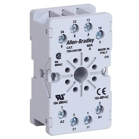 700-HN100 | Allen-Bradley | Soquete para Relé 8 Pinos - Montagem Trilho DIN - Terminais Parafuso